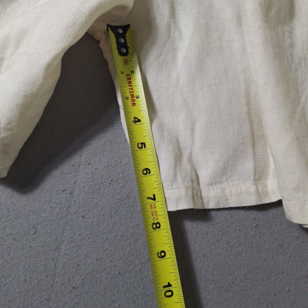 Liz & Jane Linen Shorts Womens M Medium Beige Cream Wide Leg Pleated... - Picture 5 of 9